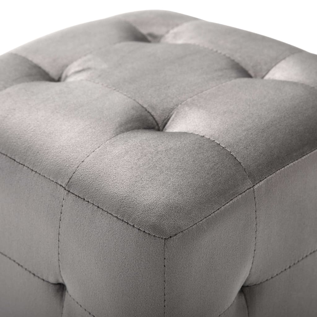 Pouf 2 Stk. Blau 30x30x30 cm Samtstoff