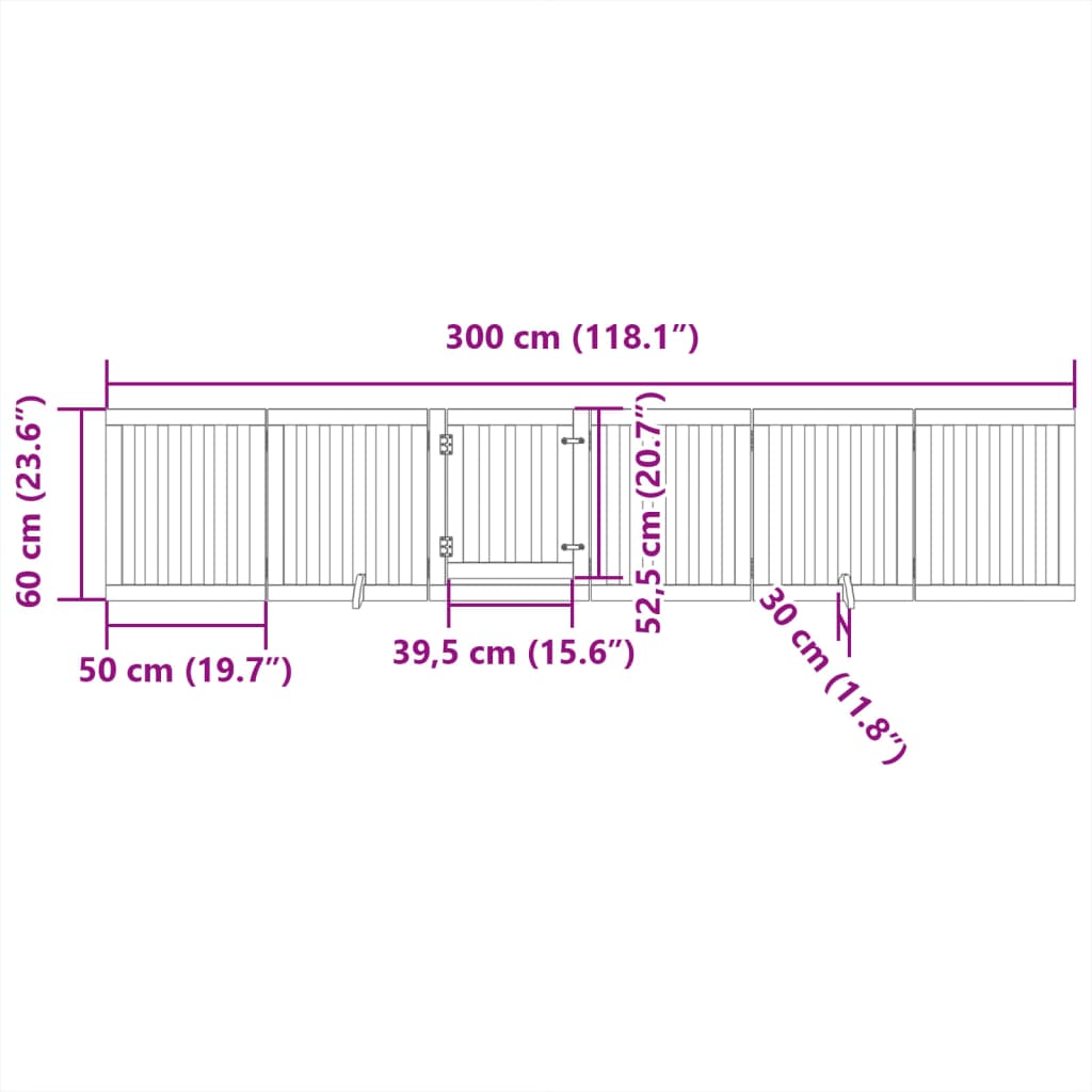 Hundegitter Faltbar 3 Paneele 150 cm Pappelholz