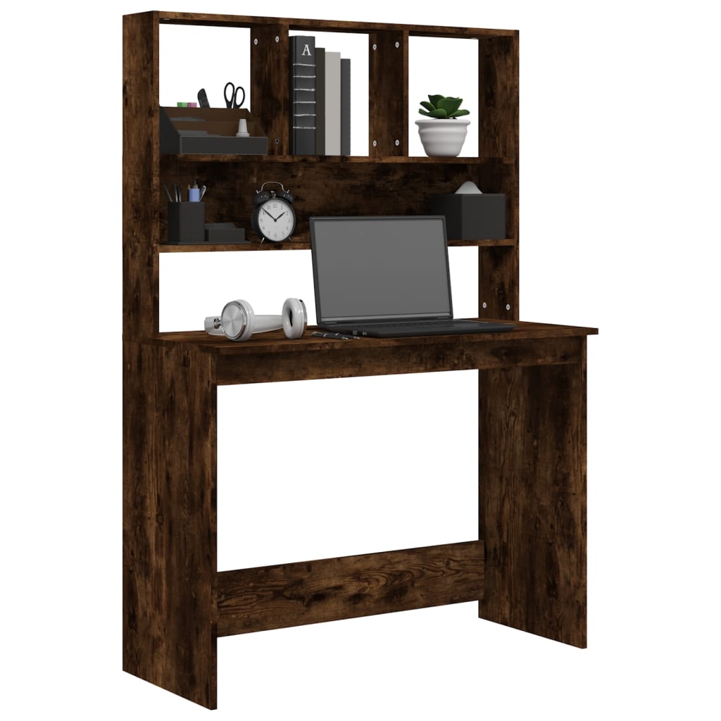 Schreibtisch mit Regal Weiß 102x45x148 cm Holzwerkstoff