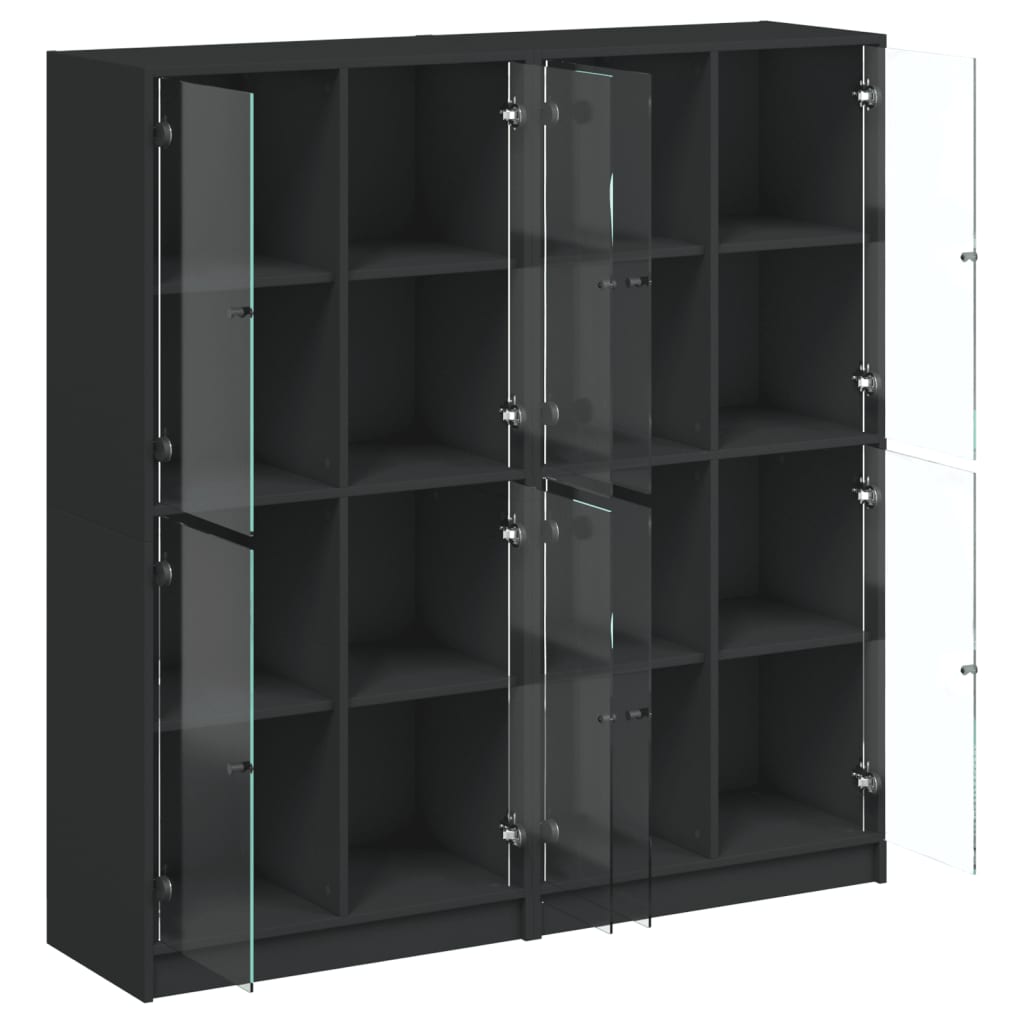 Bücherschrank mit Türen Weiß 136x37x142 cm Holzwerkstoff