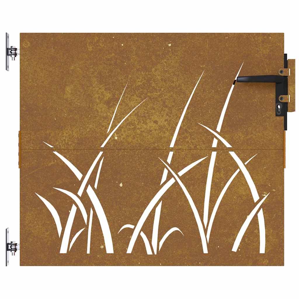 Gartentor 85x75 cm Cortenstahl Gras-Design