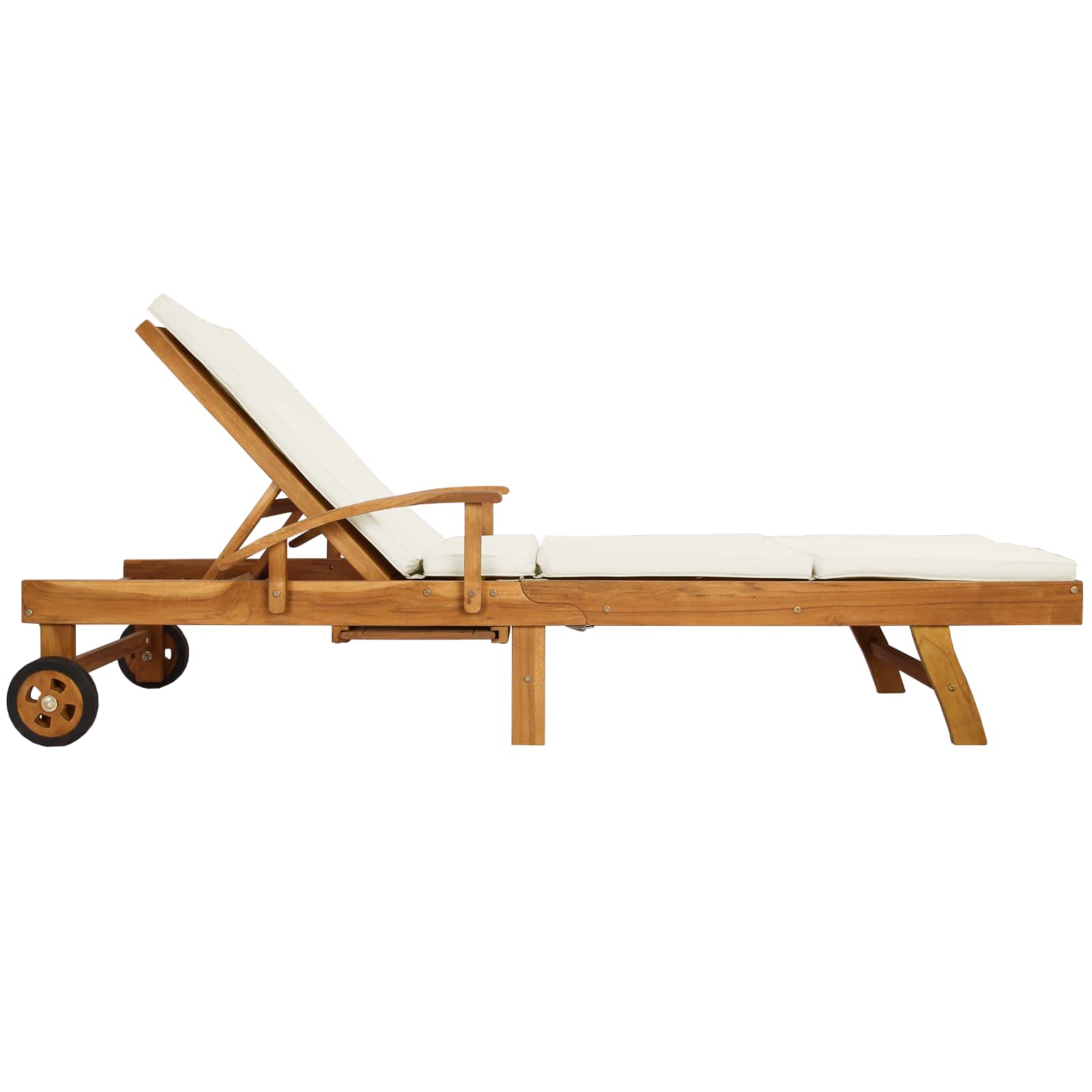 Sonnenliege 1-Person Braun Massivholz Teak