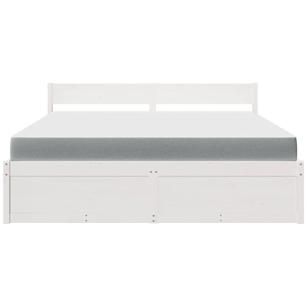 Bett mit Schubladen und Matratze 200x200 cm Massivholz Kiefer