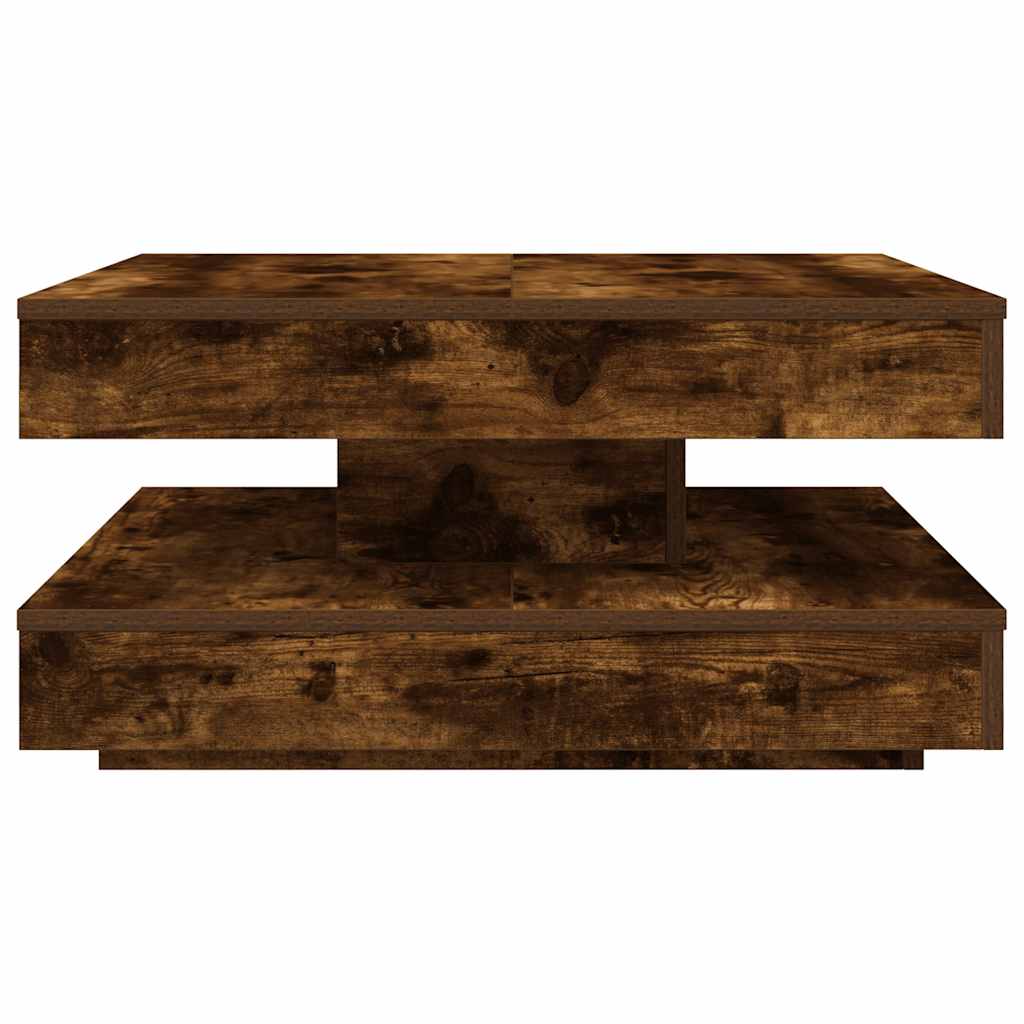 Couchtisch 360-Grad Drehbar Weiß 90x90x34,5 cm