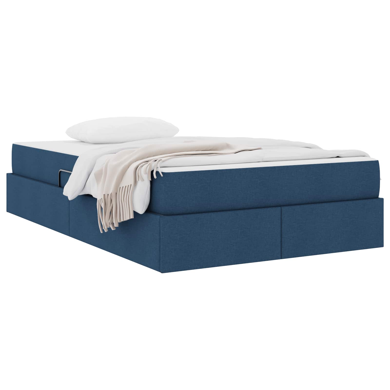 Aufbewahrungsbett mit Matratze Hellgrau 90 x 190 cm Polyester