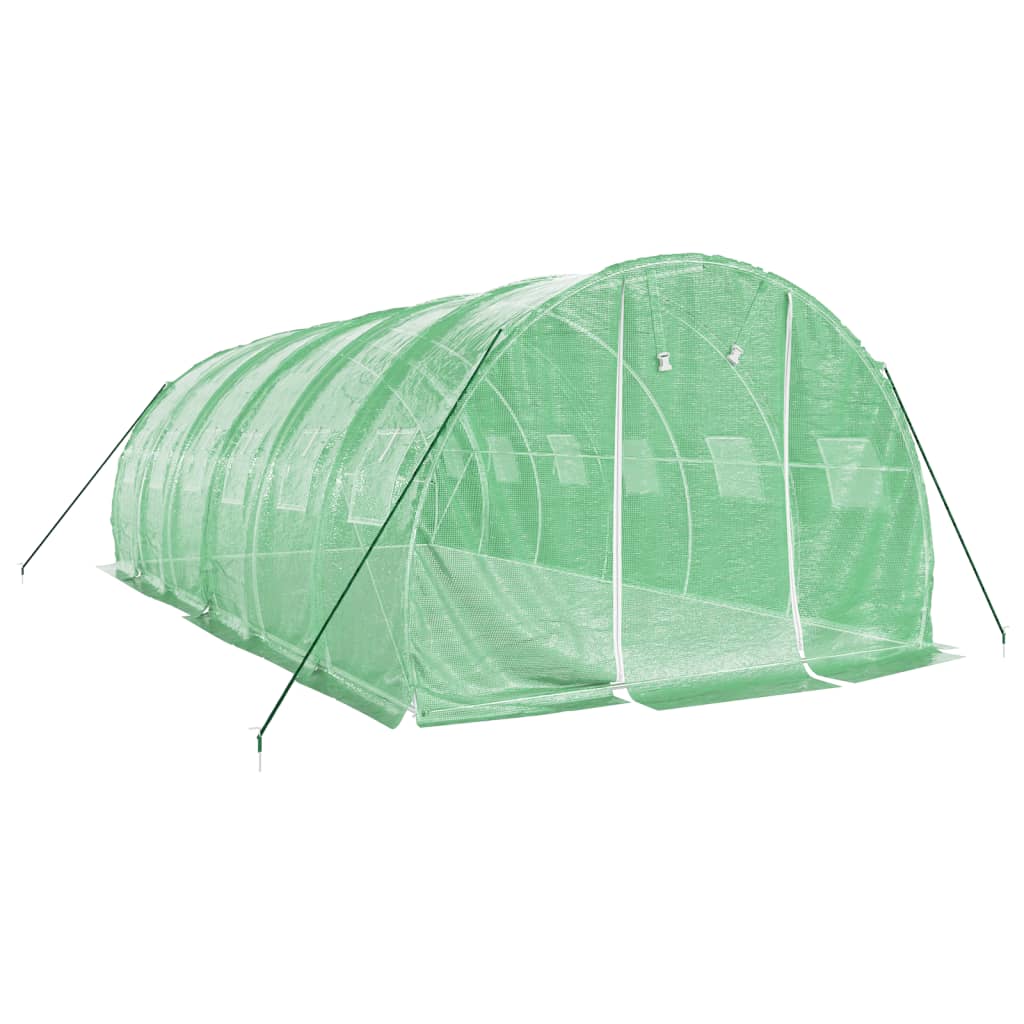 Gewächshaus mit Stahlrahmen Grün 48 m² 16x3x2 m