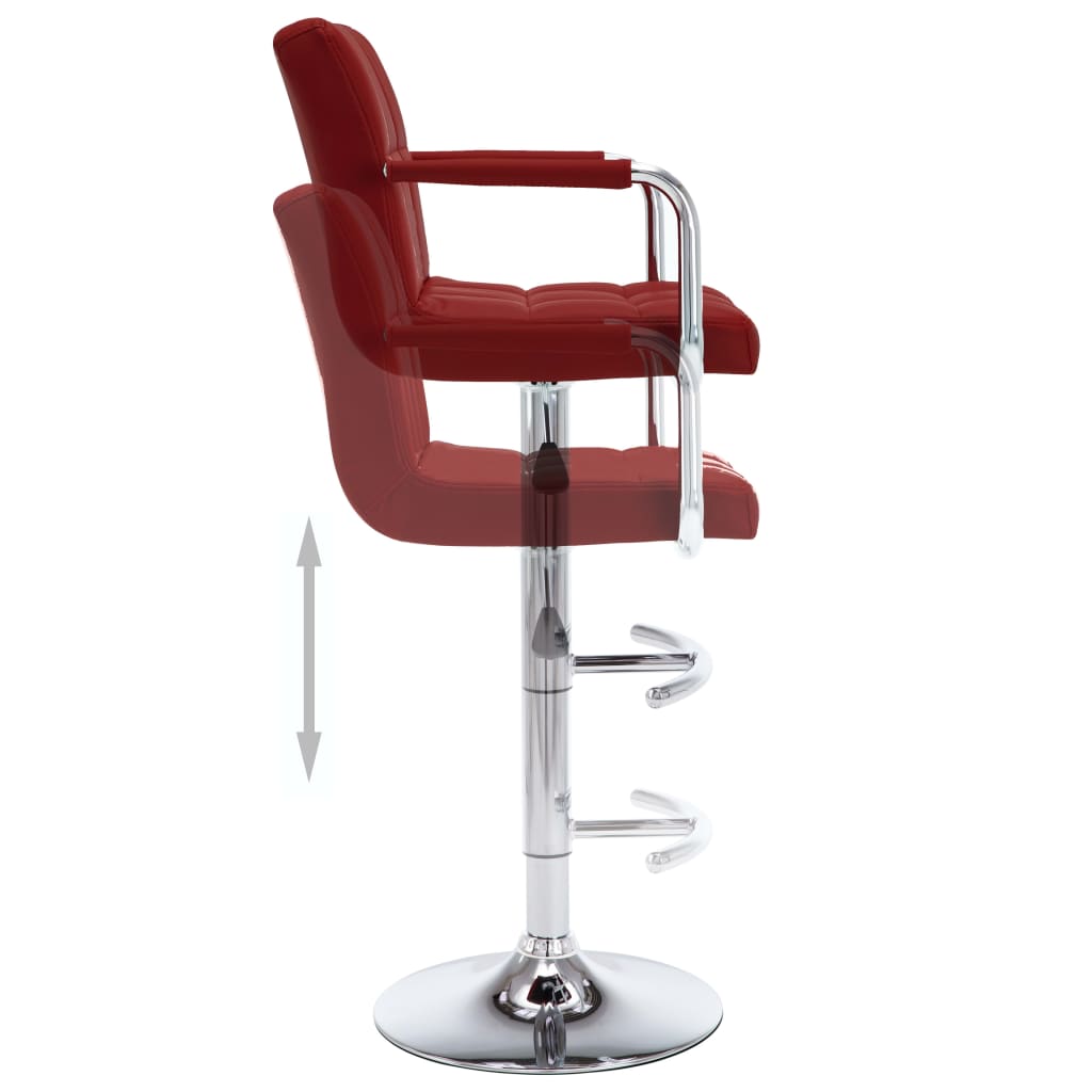 Barhocker 2 Stk. Rot Kunstleder