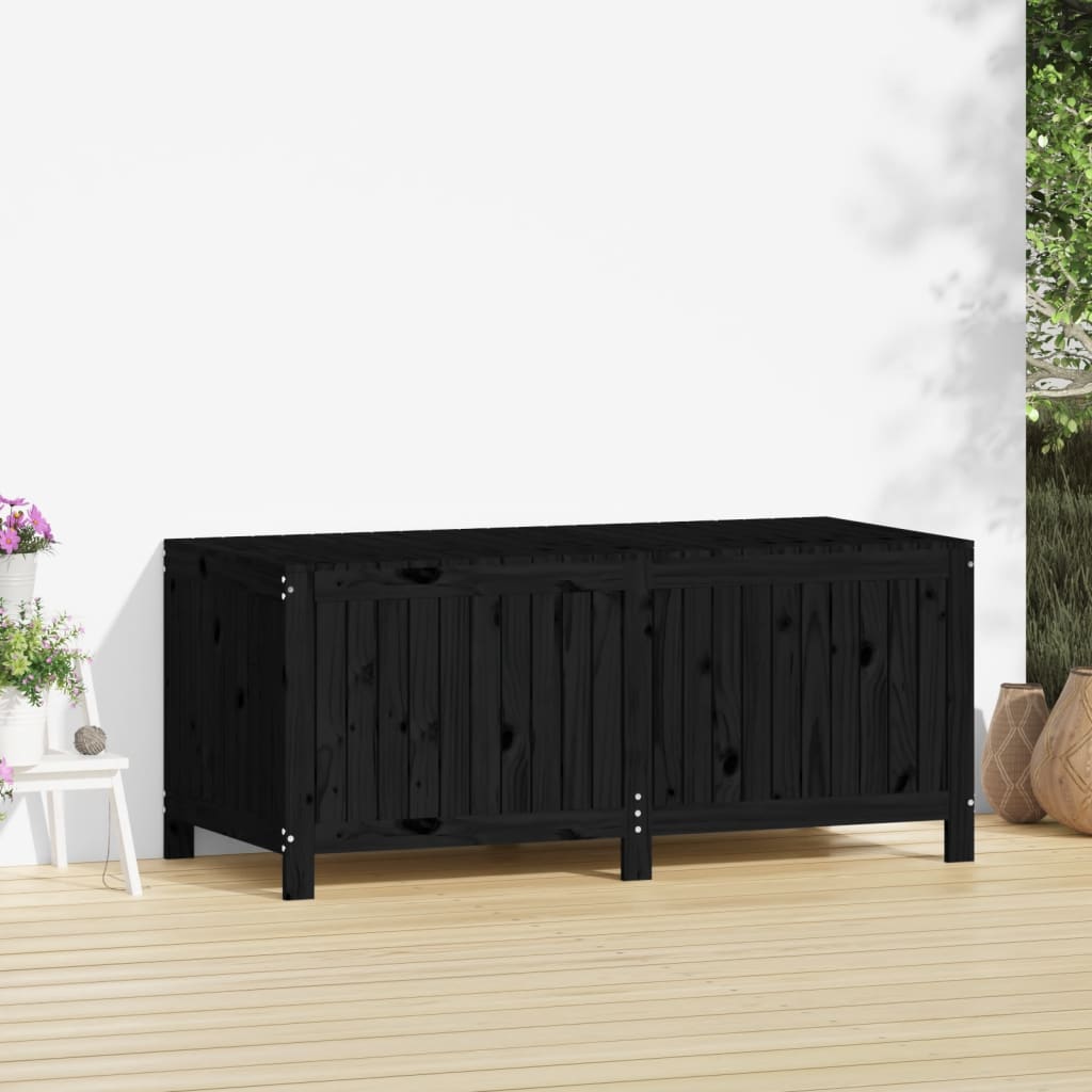 Gartentruhe Grau 76x42,5x54 cm Massivholz Kiefer