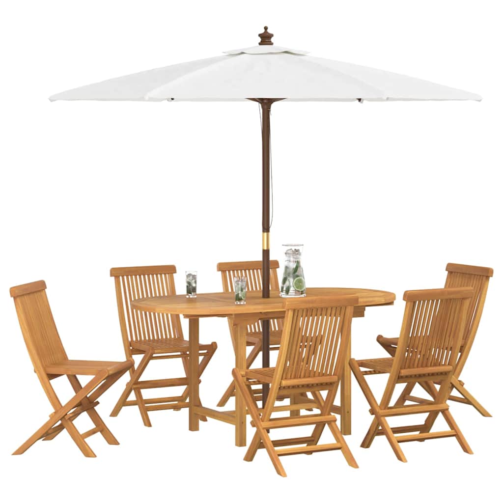 Garten Essgruppe 5 pcs Braun Massivholz Teak