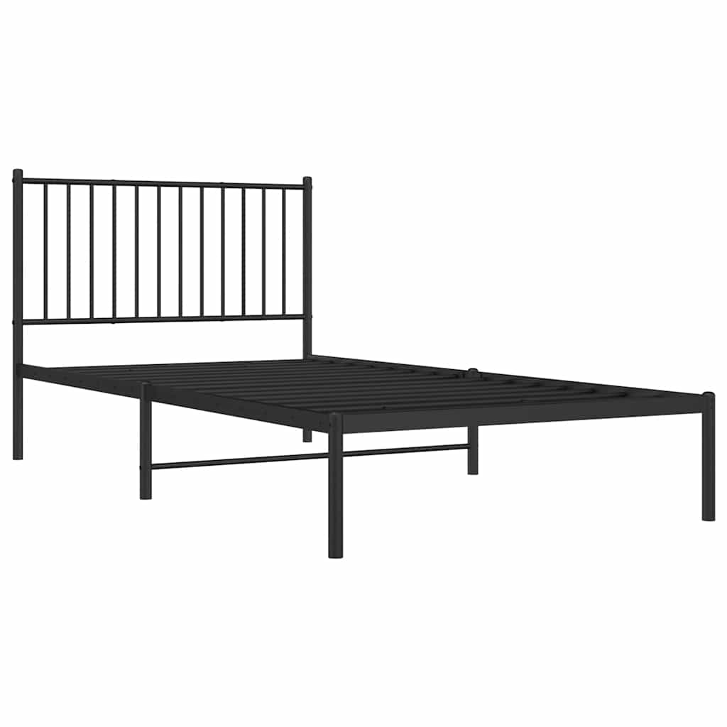 Bettgestell Metall Schwarz 75x190 cm