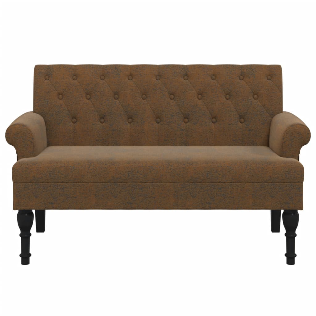 Bank mit Rückenlehne Dunkelgrau 120 x 62 x 75,5 cm Stoff