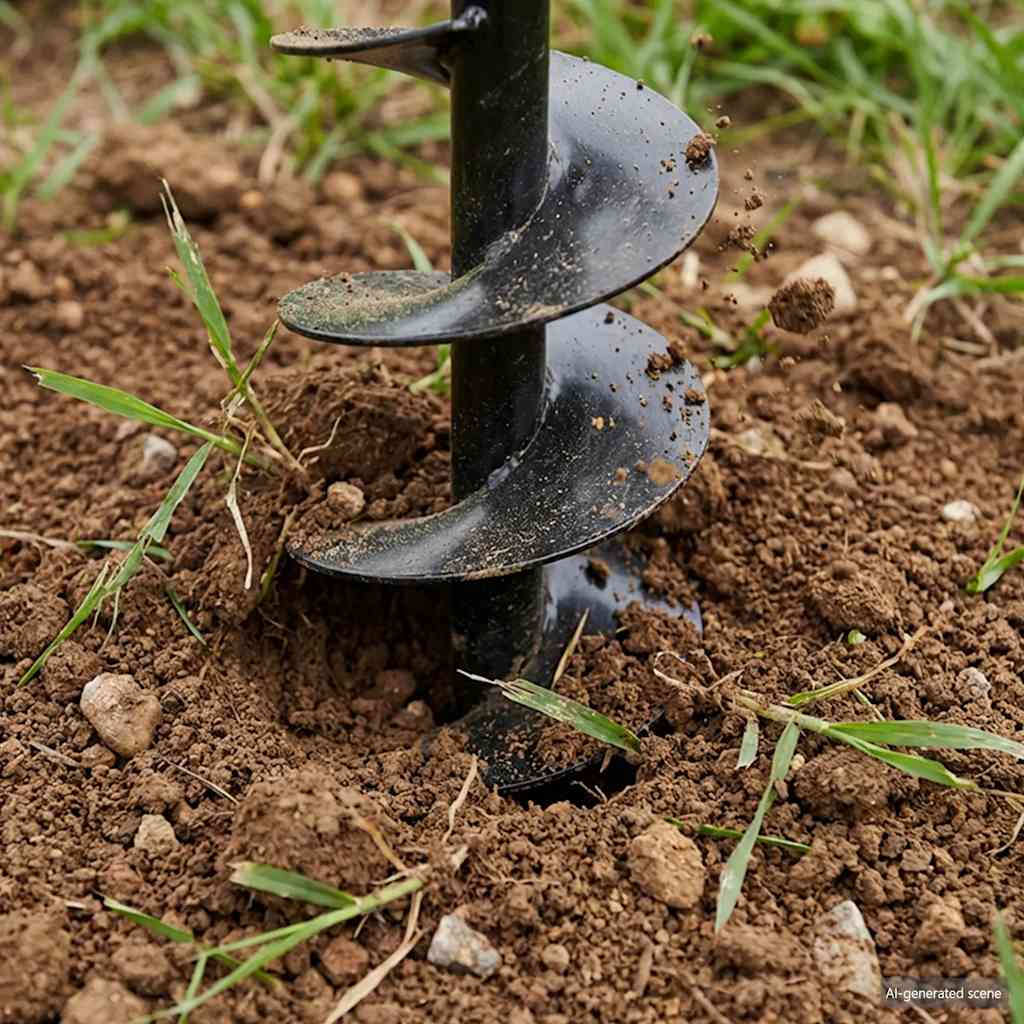 Erdbohrer mit Griff 100 mm Verlängerungsrohr 9 m