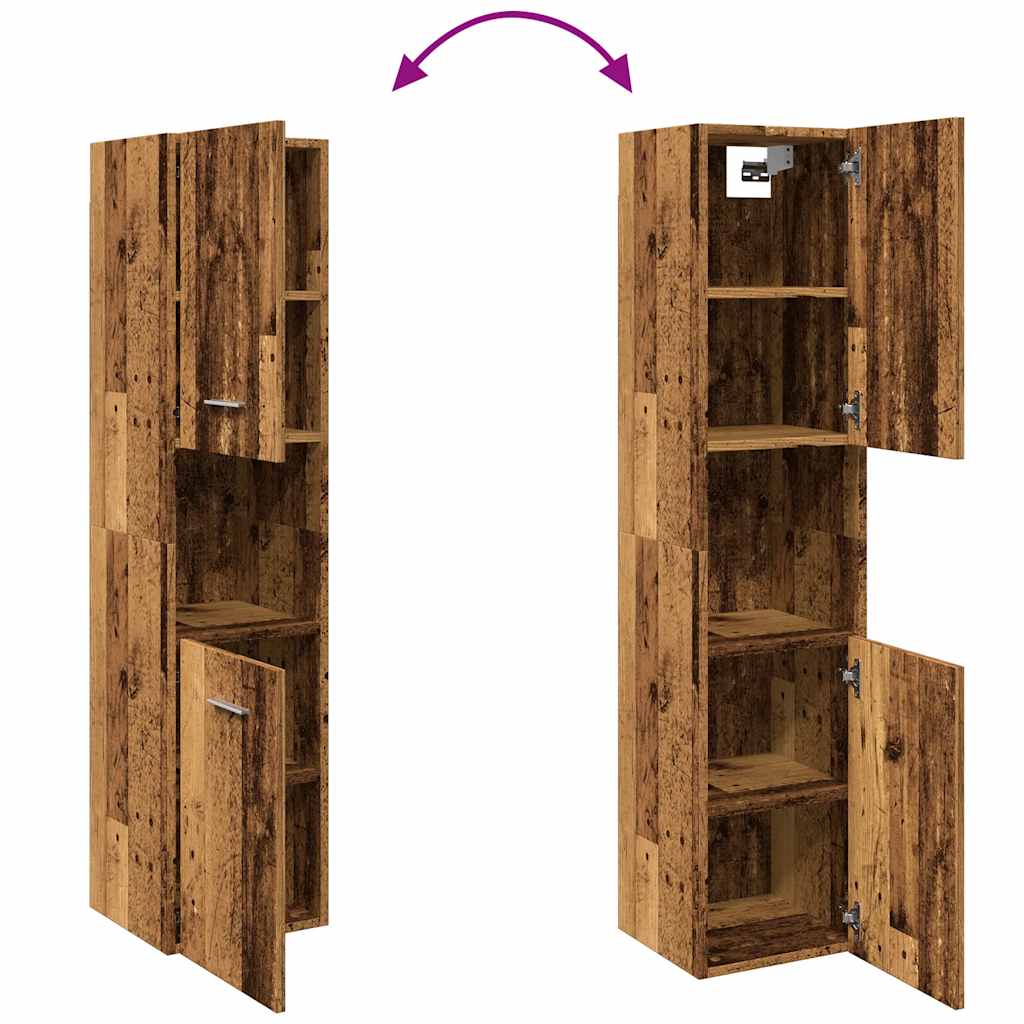Badezimmerschrank Weiß 30x30x130 cm Holzwerkstoff