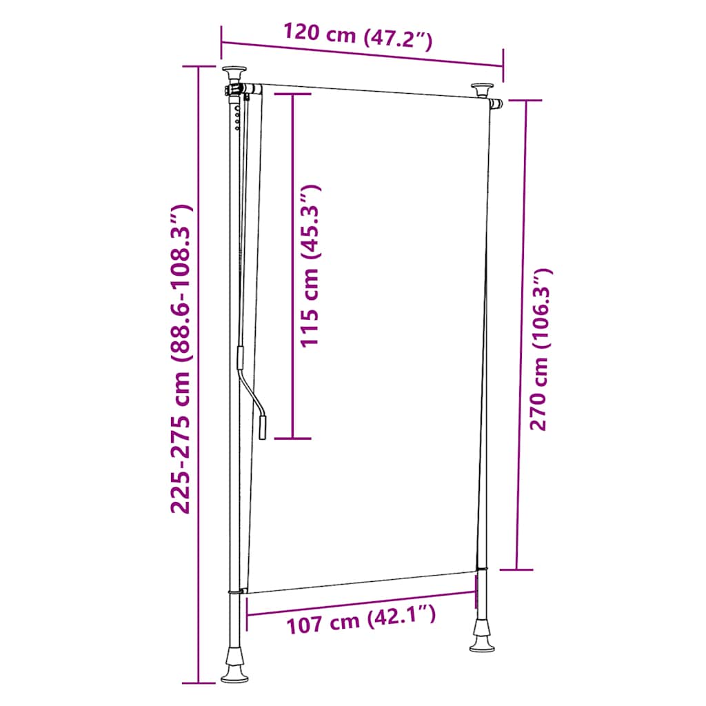 Außenrollo 100 x 270 cm Anthrazit