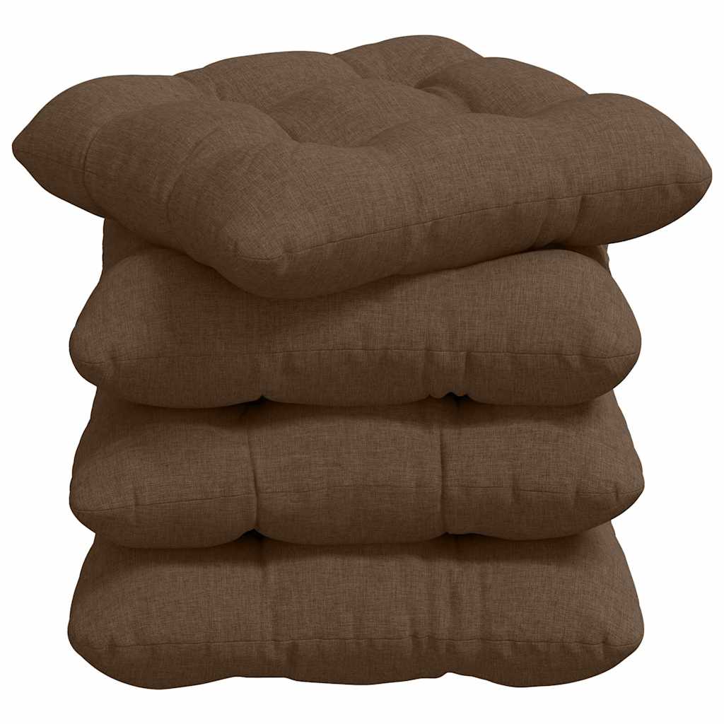Sitzkissen 4 pcs Hellgrau 40 x 40 x 12 cm Stoff