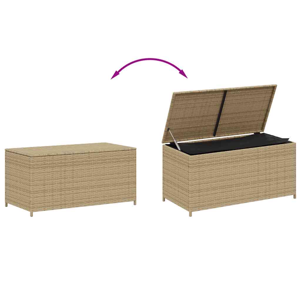 Gartentruhe Schwarz 283L Poly Rattan