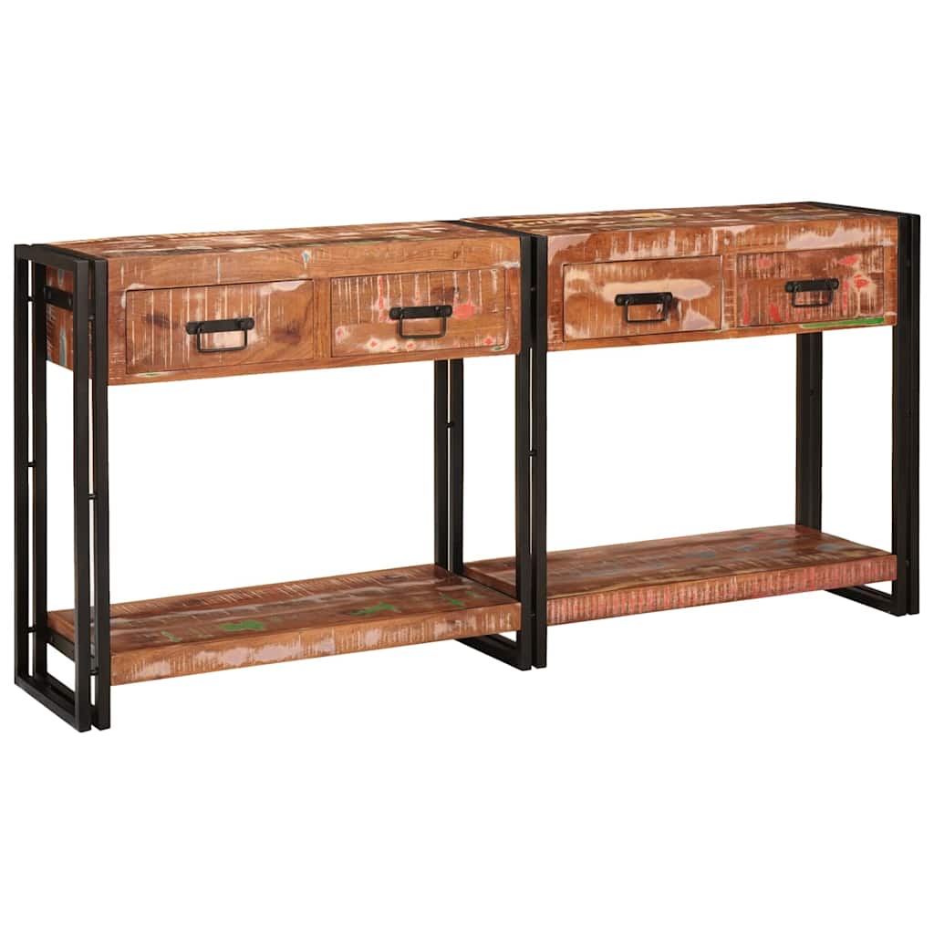 Konsolen-Tische 2 pcs Braun 161 x 33 x 75 cm Massivholz Mango