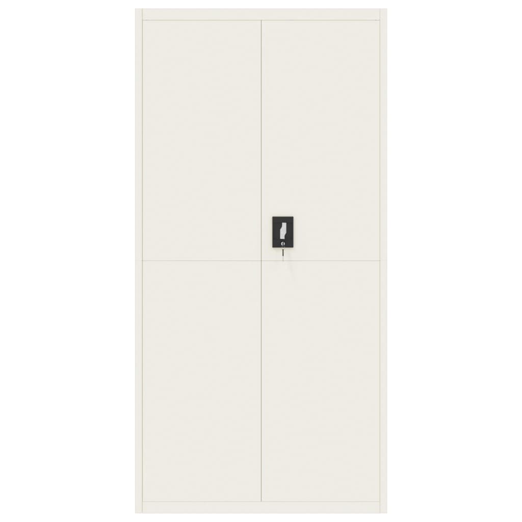 Aktenschrank mit 2 Türen Grau 90 cm Stahl