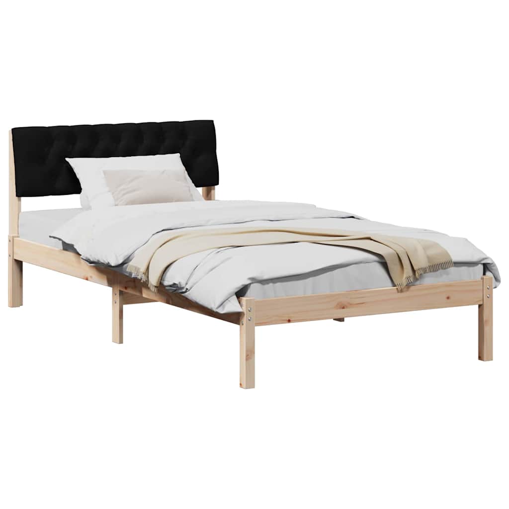 Bettgestell Braun und hellgrau 200 x 200 cm Massivholz Kiefer