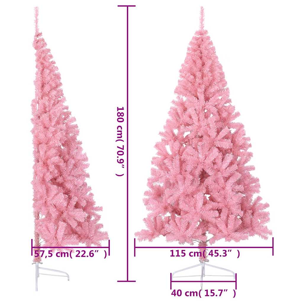 Künstlicher Halb-Weihnachtsbaum mit Ständer Grün 150 cm PVC
