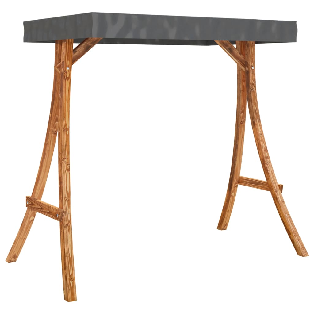 Schaukelgestell mit Dach Creme Bugholz Massiv Teak-Finish