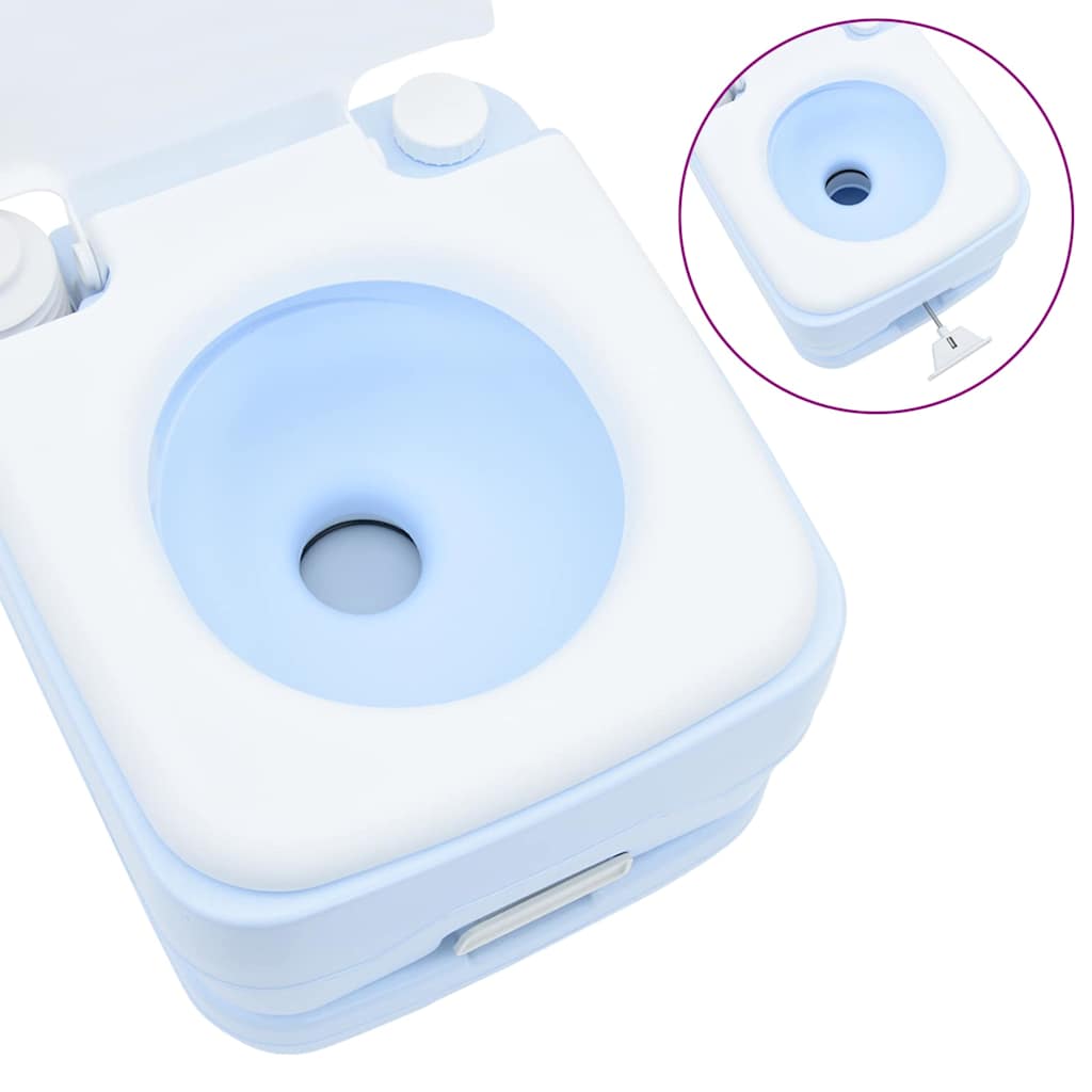 Camping Toiletten-Set 2 pcs Grau und Weiß