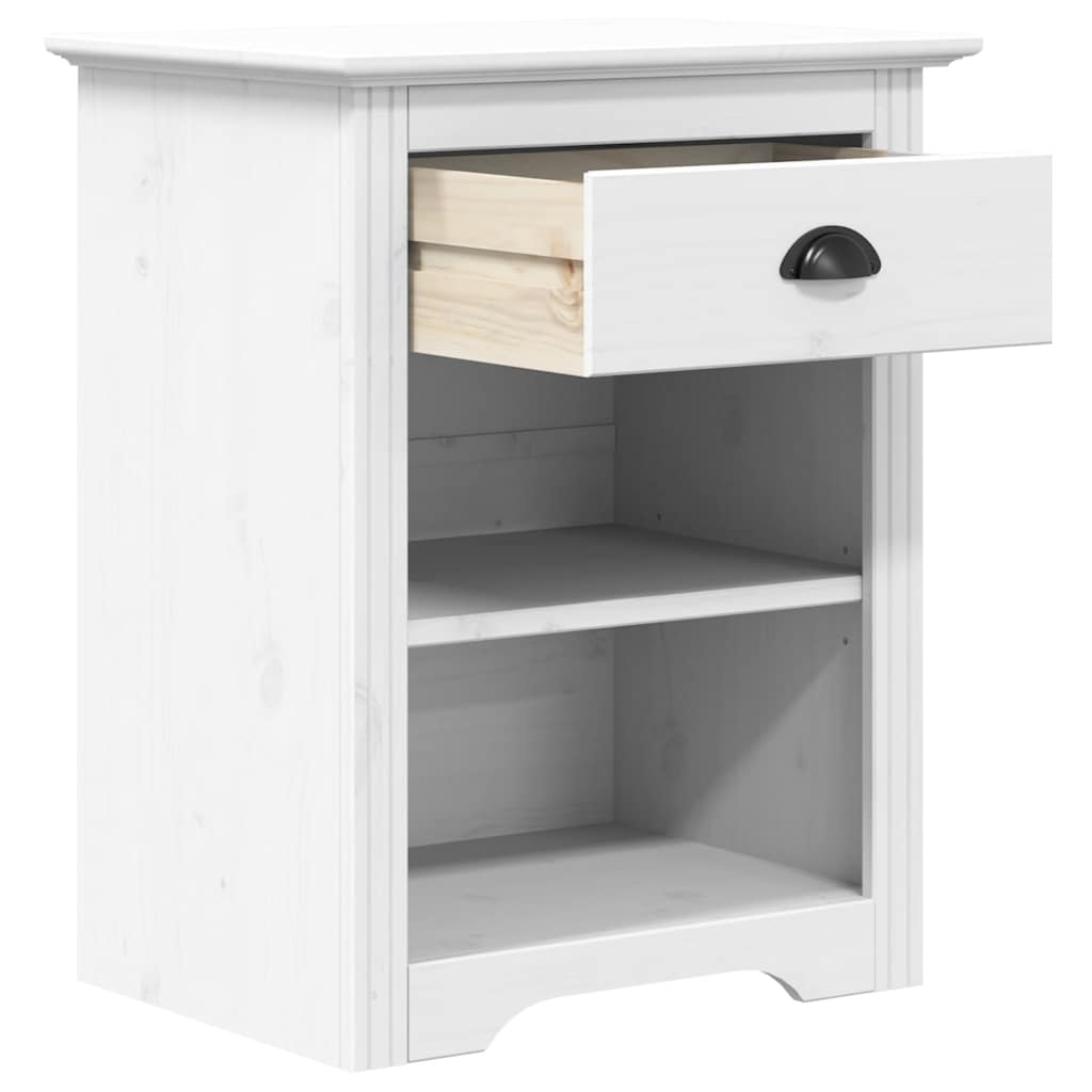 Nachttisch BODO Weiß 53x38,5x67 cm Massivholz Kiefer