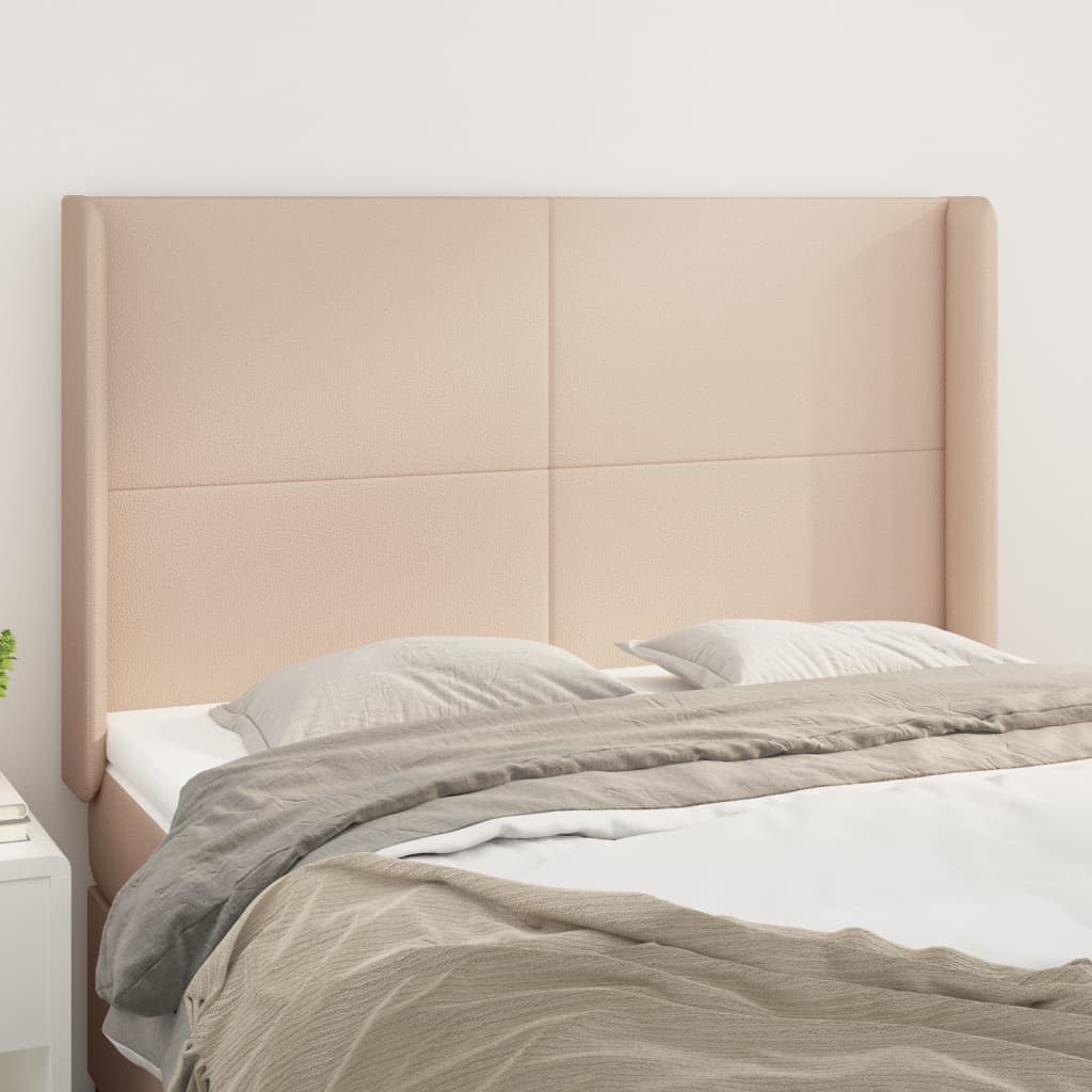 Kopfteil mit Ohren Creme 83x16x78/88 cm Kunstleder