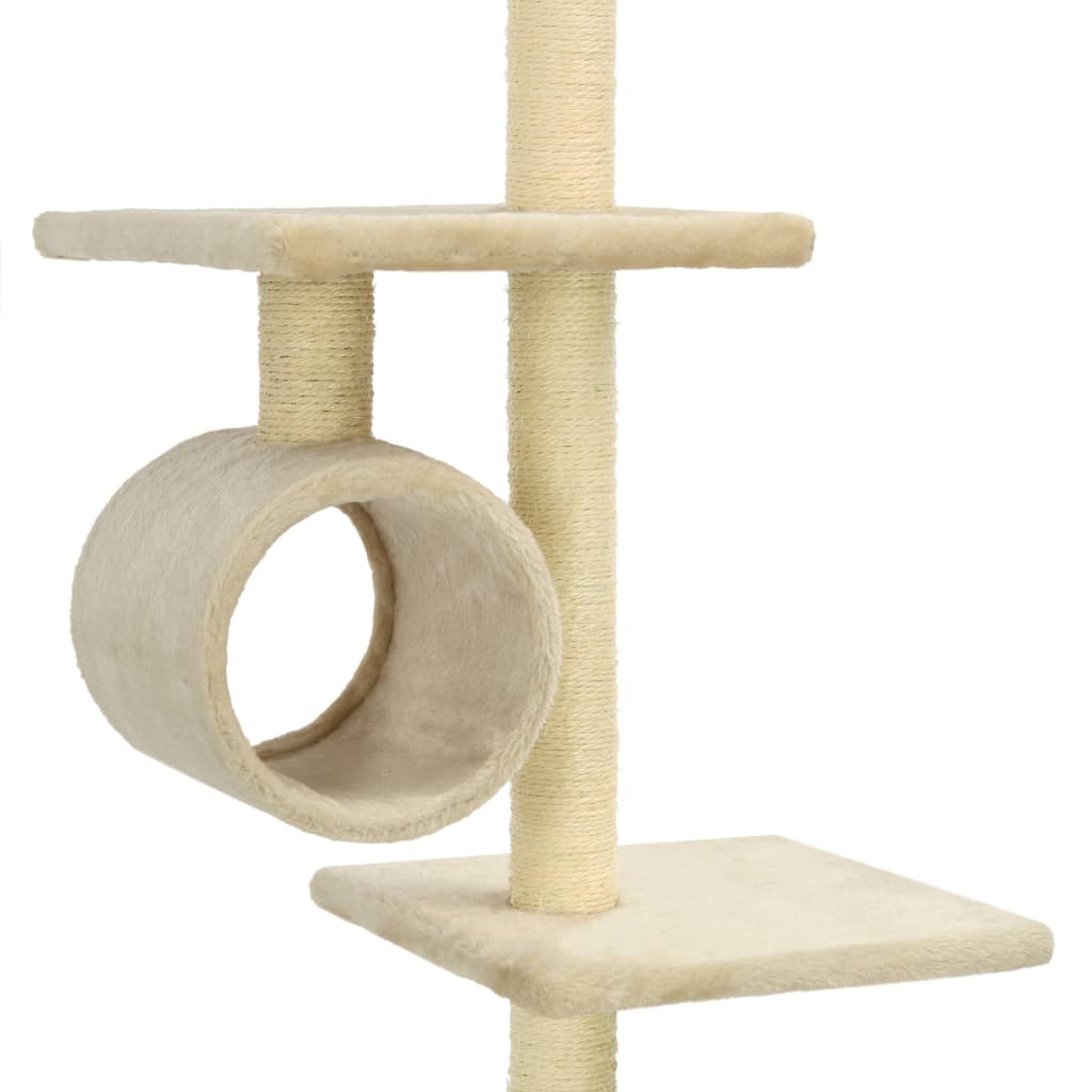 Katzenbaum mit Sisal-Kratzsäulen 260 cm Grau