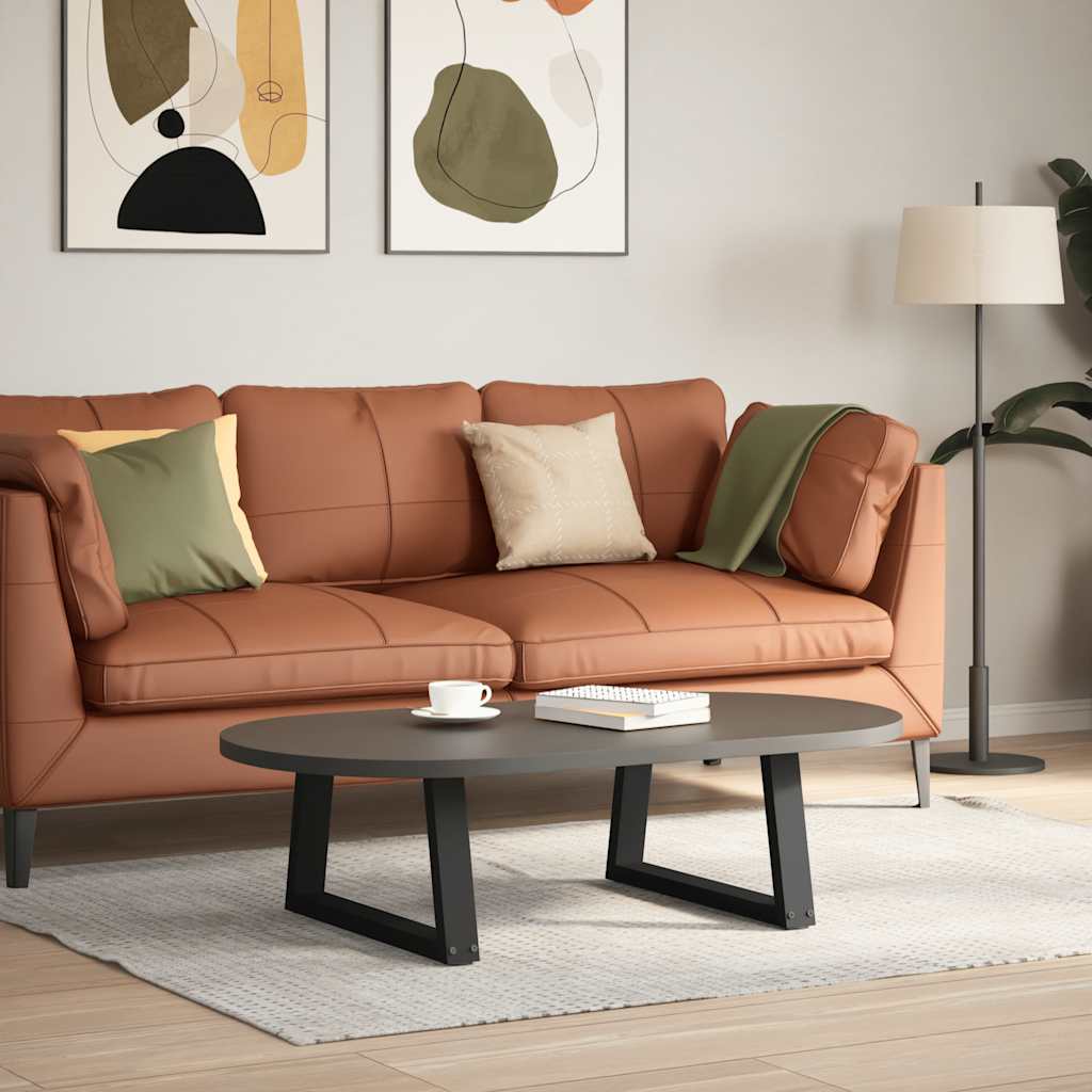Couchtischbeine V-Form 2 Stück Schwarz 30x(30-31,3) cm Stahl