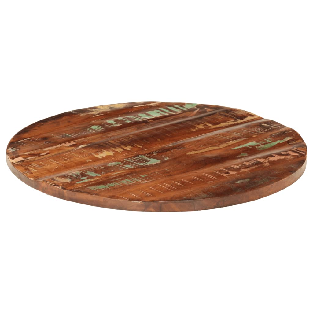 Tischplatte Ø 40x2,5 cm Rund Raues Massives Mangoholz