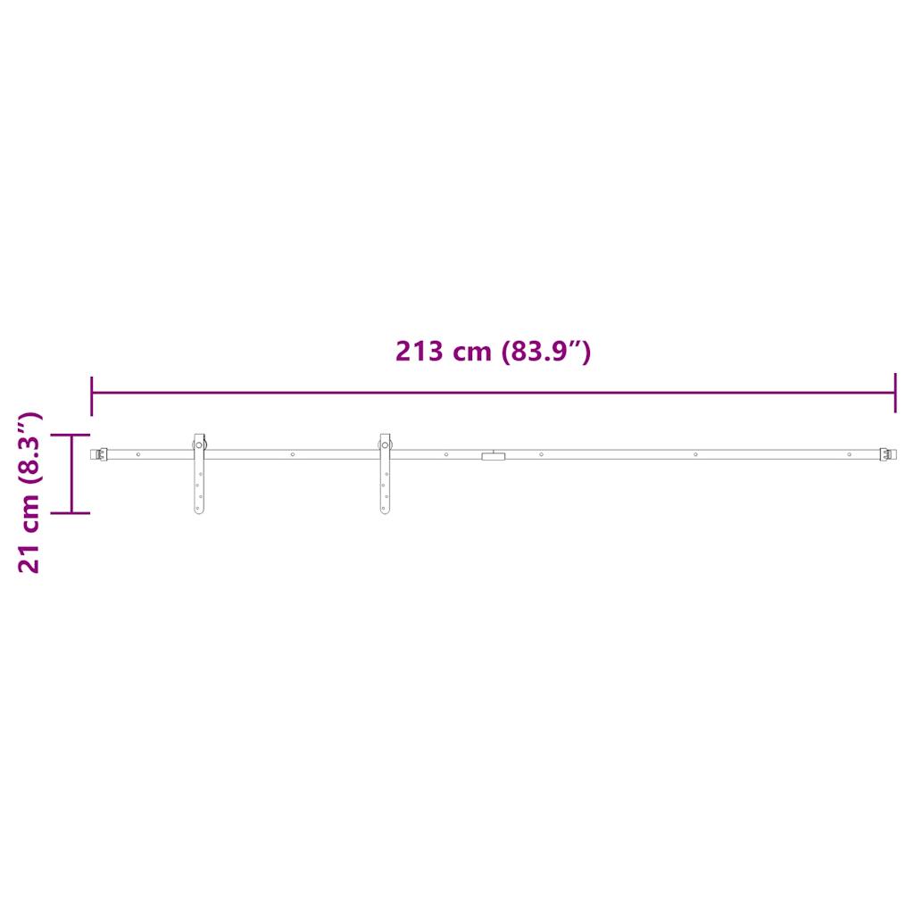 Schiebetürbeschlag Set für Schranktüren 91 cm Karbonstahl