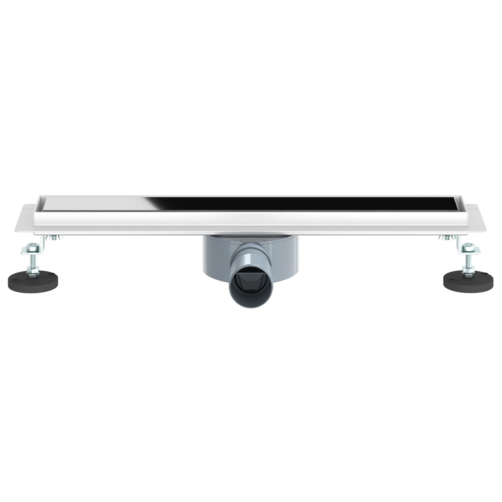 Duschabfluss mit Glashülle und 360° Siphon Schwarz 50 cm
