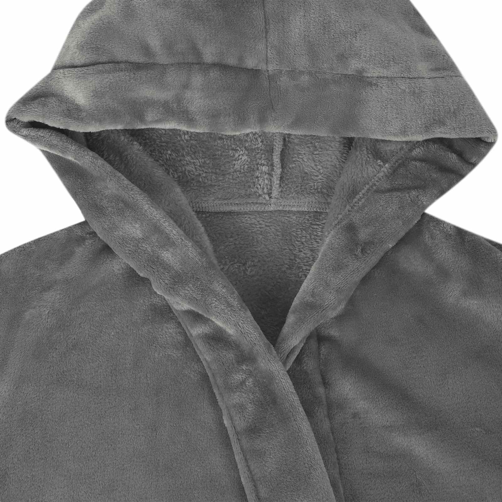 Bademantel Hoodie Beige S Flanell