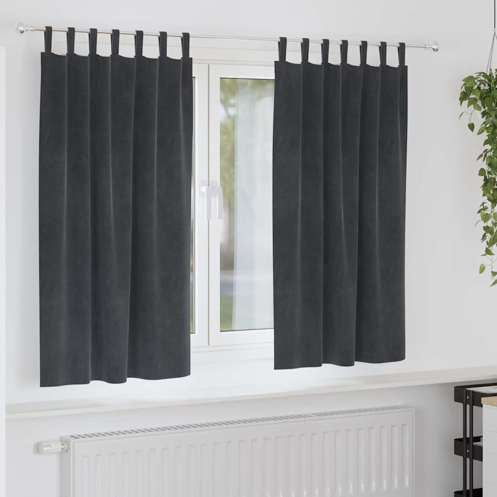 Verdunkelungsvorhänge 2 pcs Schwarz 140 x 140 cm Samt