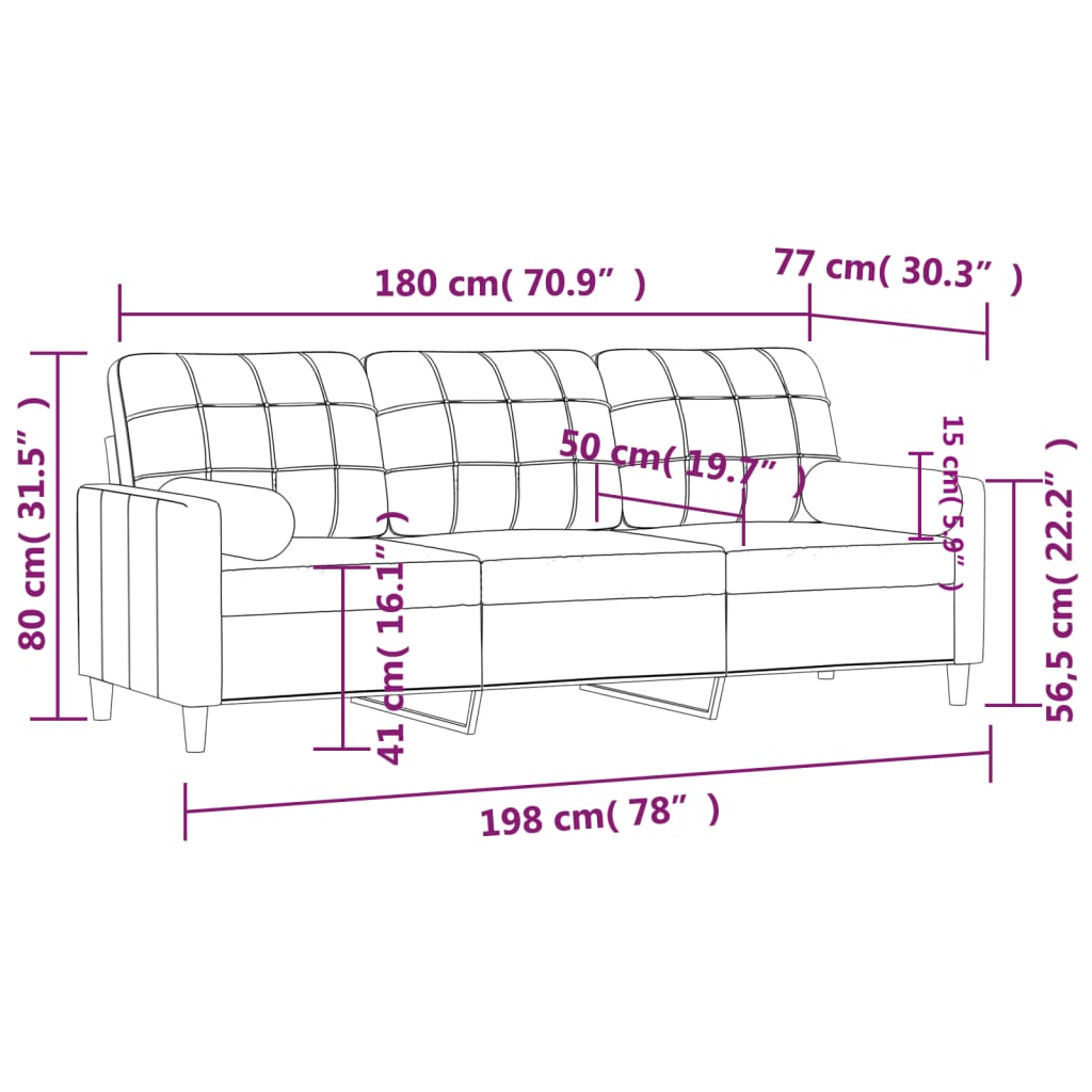 2-Sitzer-Sofa mit Zierkissen Braun 120 cm Stoff