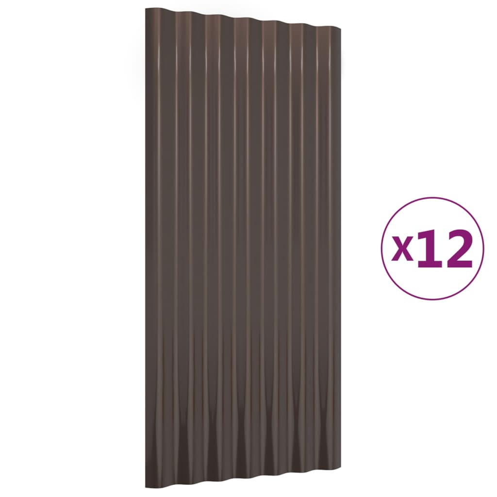 Dachpaneele 12 Stk. Verzinkter Stahl Grün 100x36 cm