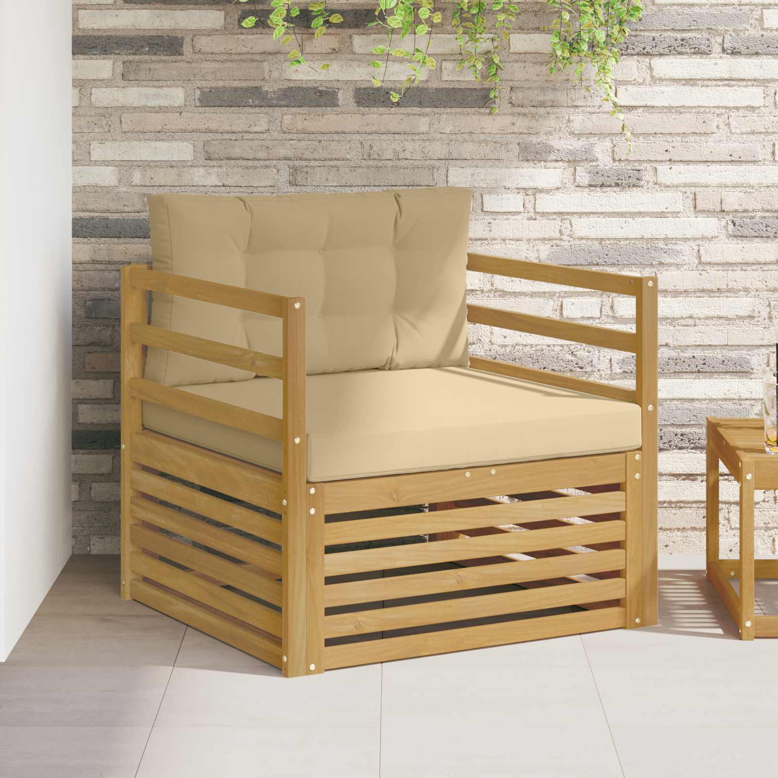 2 Stück Outdoor-Sofa Natur