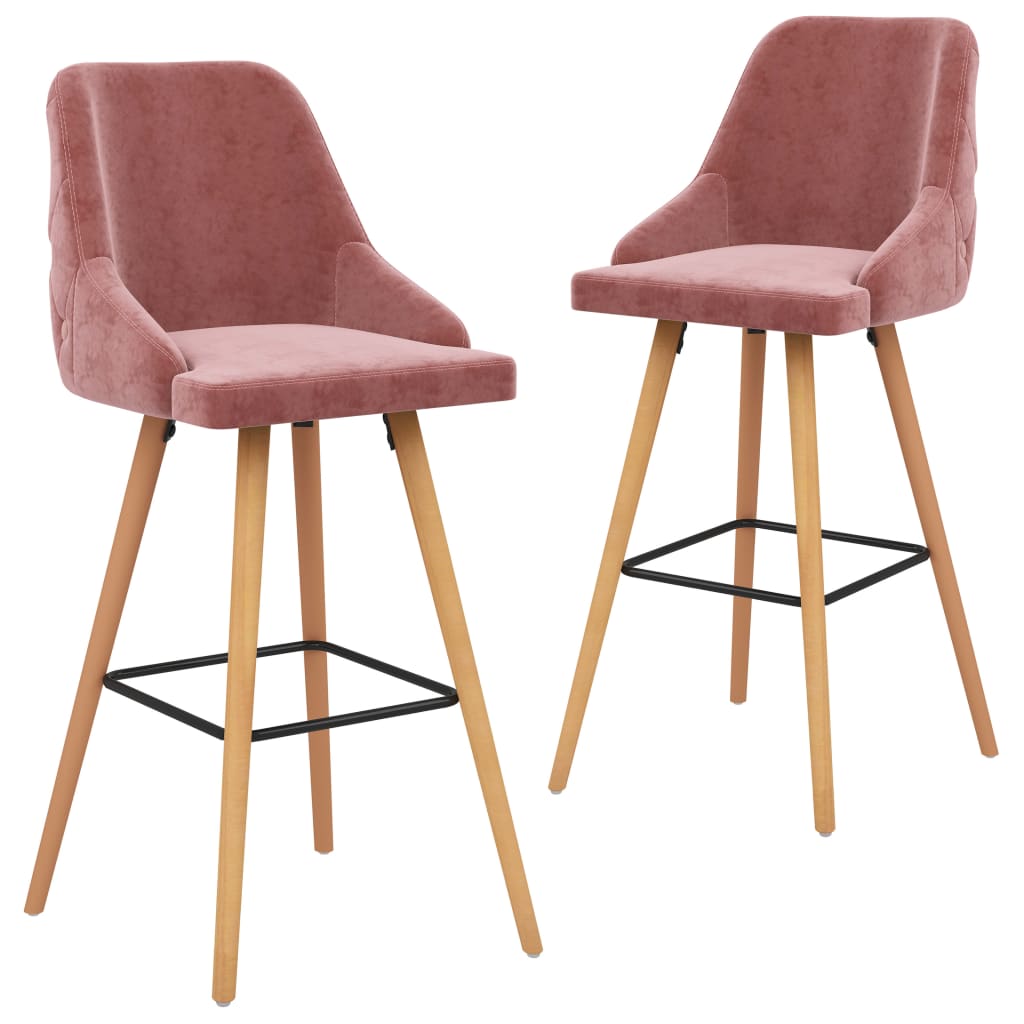 Barhocker 2 Stk. Schwarz Samt