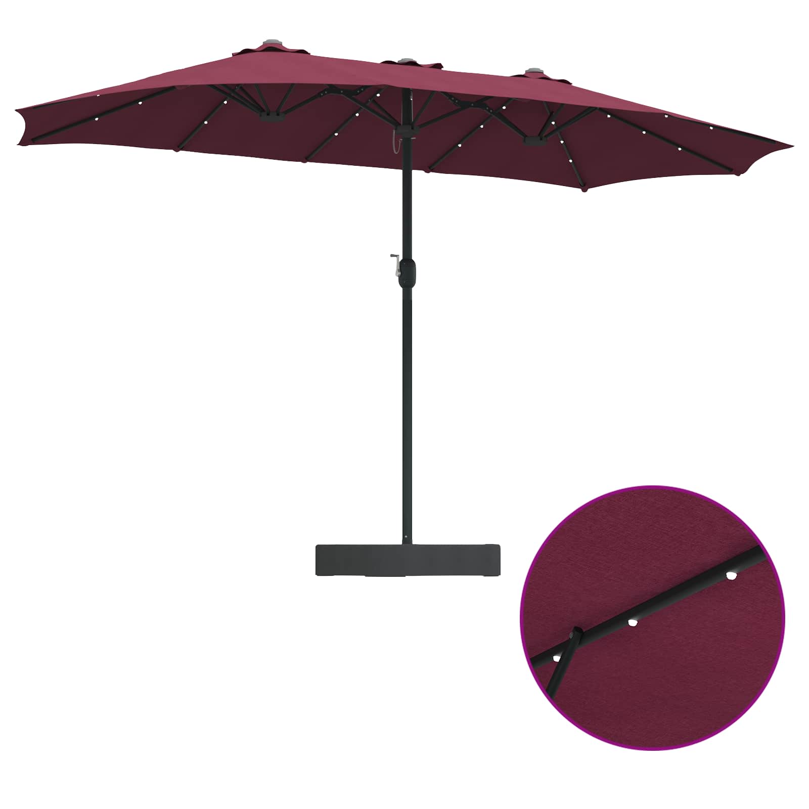 Garten-Sonnenschirm Sand und Anthrazit 385 x 209 x 244 cm