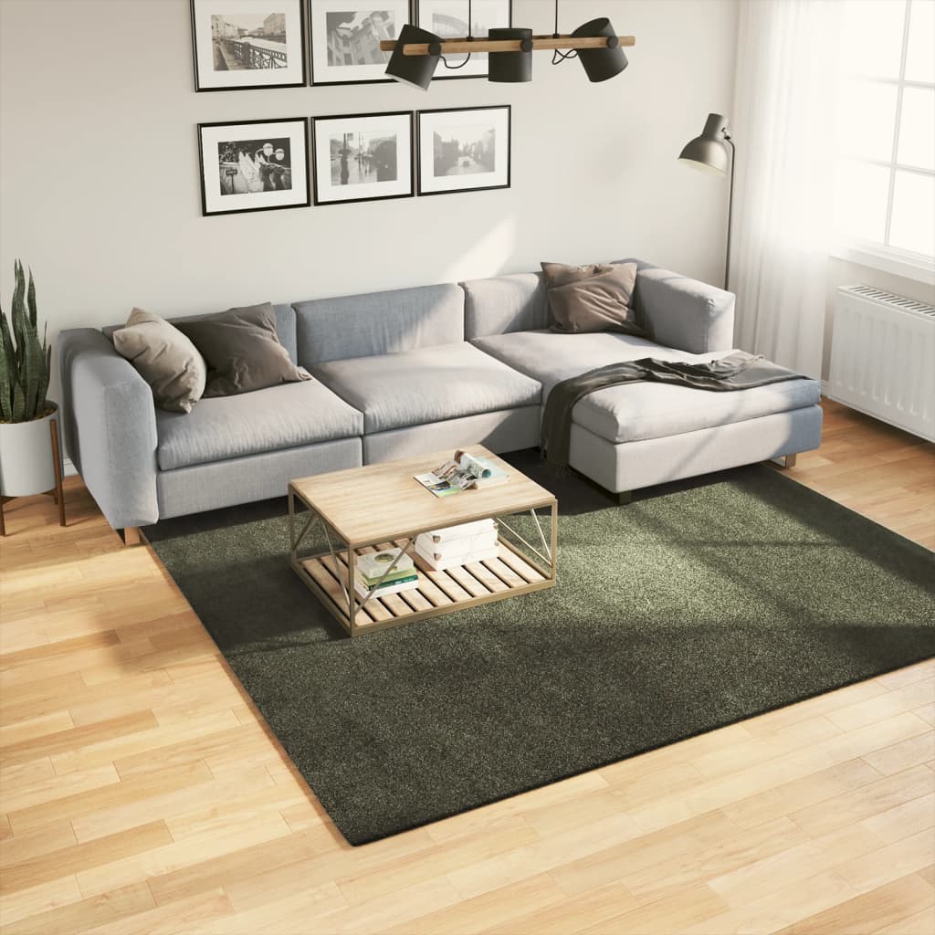 Teppich HUARTE Kurzflor Weich und Waschbar Anthrazit 60x110 cm