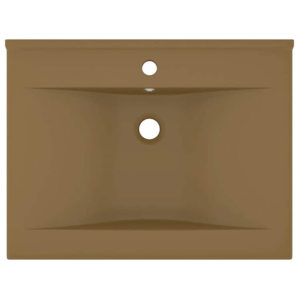 Luxus-Waschbecken mit Hahnloch Matt-Weiß 60x46 cm Keramik