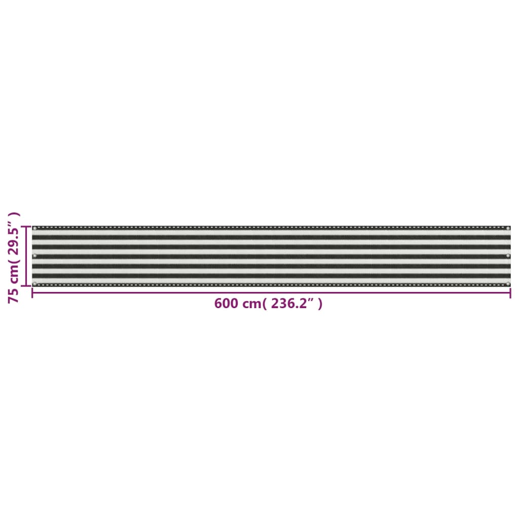 Balkon-Sichtschutz Anthrazit 75x300 cm HDPE