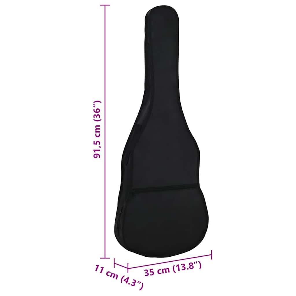 Gitarrentasche für 4/4 (39") Klassikgitarre Schwarz 100x37 cm Stoff