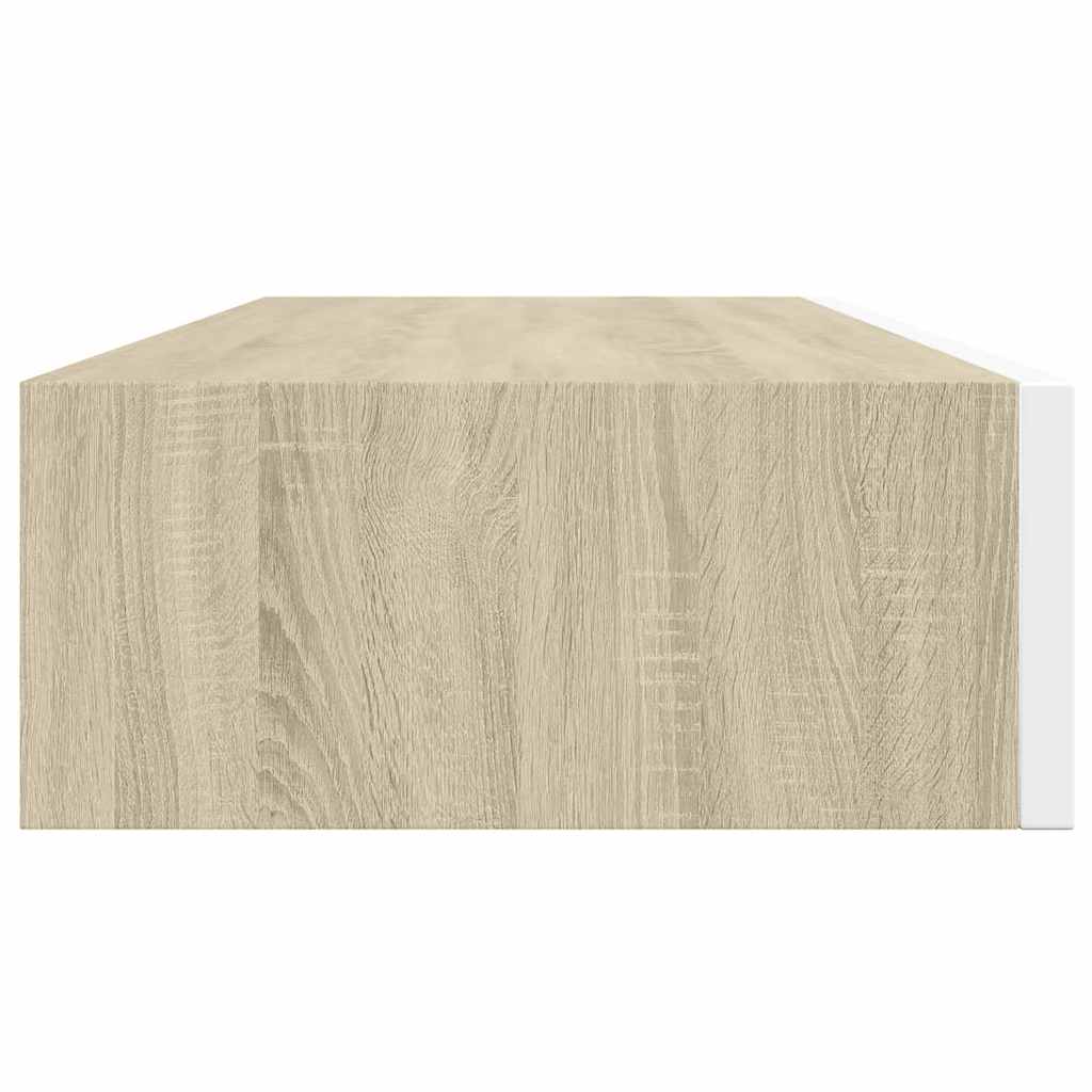 Wandregal mit Schublade Weiß 40x23,5x10 cm MDF