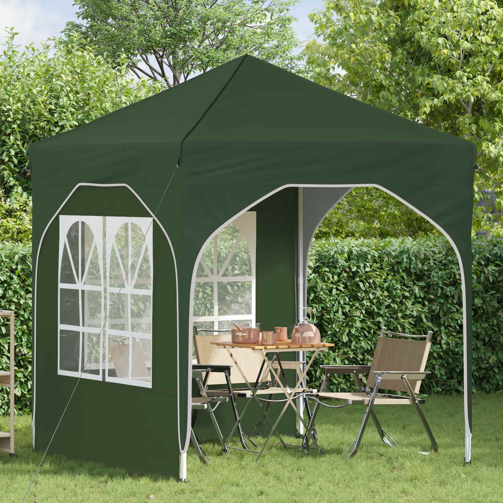 Pop-up Partyzelt 194 x 194 x 245 cm Creme