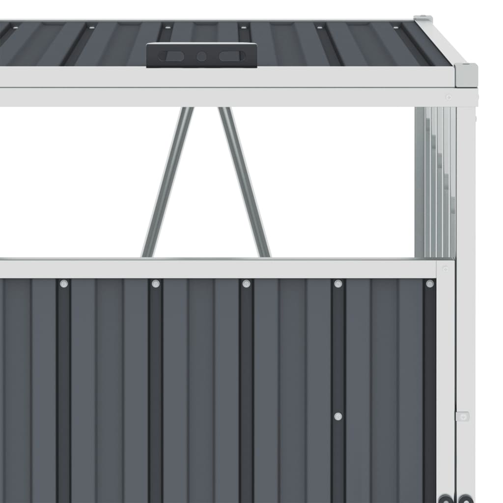 Mülltonnenbox für 3 Mülltonnen Grau 213×81×121 cm Stahl