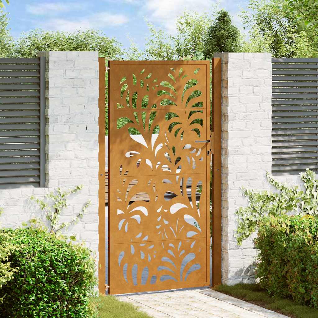 Gartentor Schwarz 100x100 cm Stahl Lichtdesign