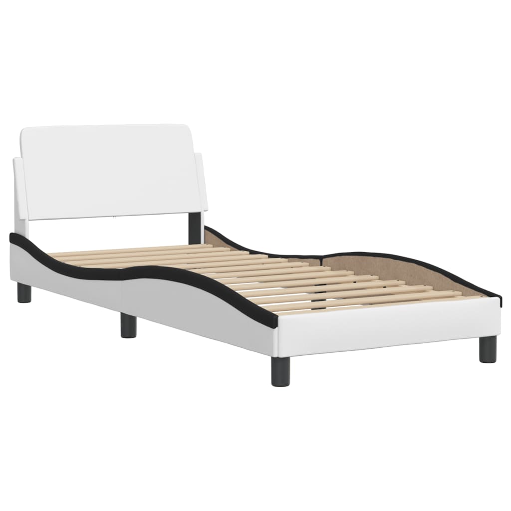 Bett mit Matratze "Dover" Schwarz 80x200 cm Kunstleder