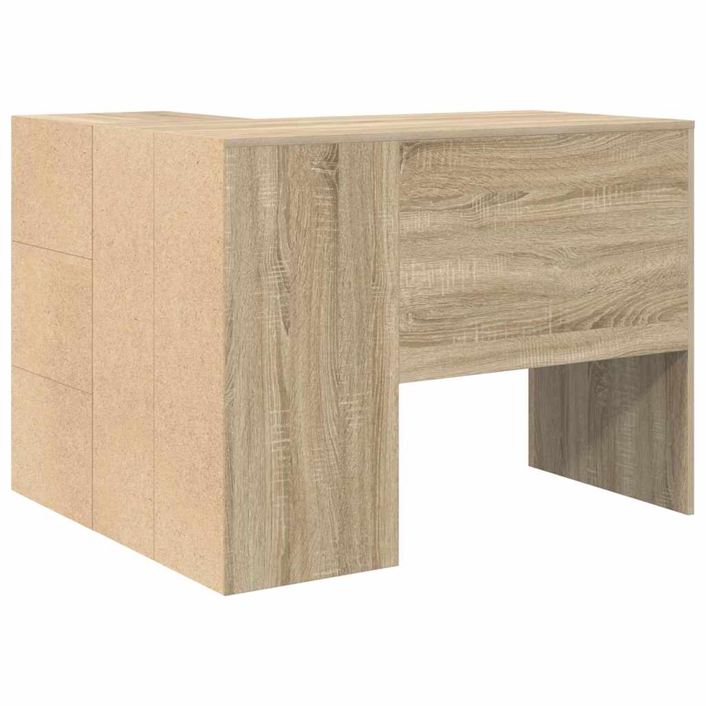 Eck-Schreibtisch Schwarz Eichen-Optik 102 x 88 x 75 cm